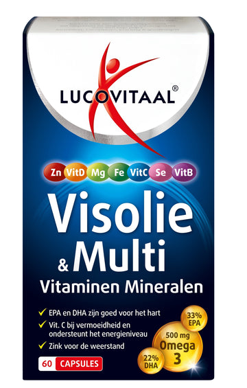 Lucovitaal Visolie & multi vitaminen mineralen 60.00 Capsules