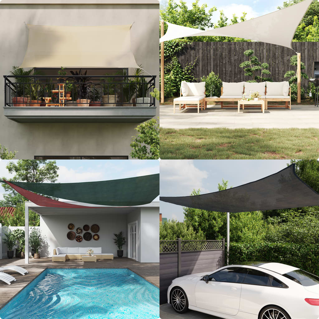 Solsegel 160 g/m² ljusgrön 3,5x4,5 m HDPE