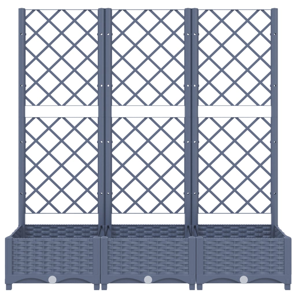 Garden Planter With Trellis Dark Grey 120X40x121.5 Cm Pp