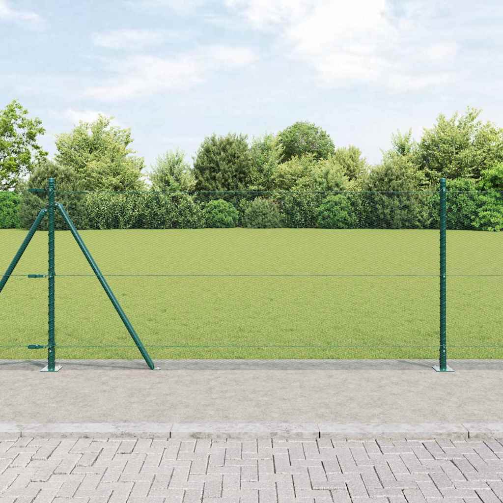 Hexagonal Fence with Concrete Base 100 x 1 m PVC-Coated Steel