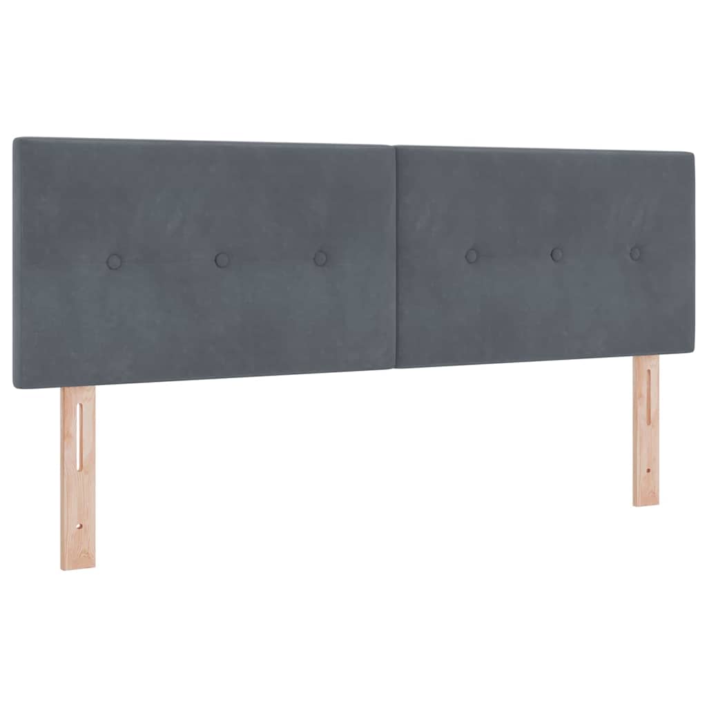 Boxspringbett mit Kopfteil Dunkelgrau 200 x 160 cm Samt