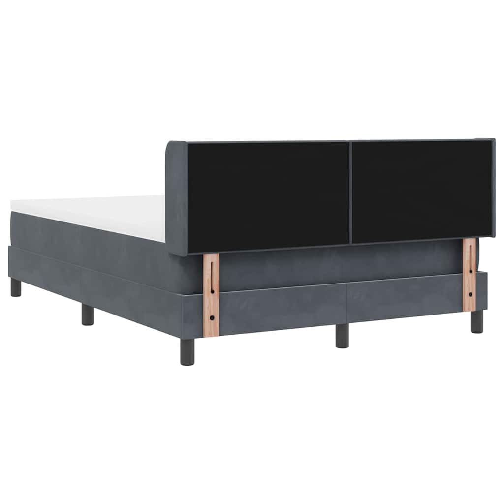 Boxspringbett mit Kopfteil Dunkelgrau 200 x 160 cm Samt