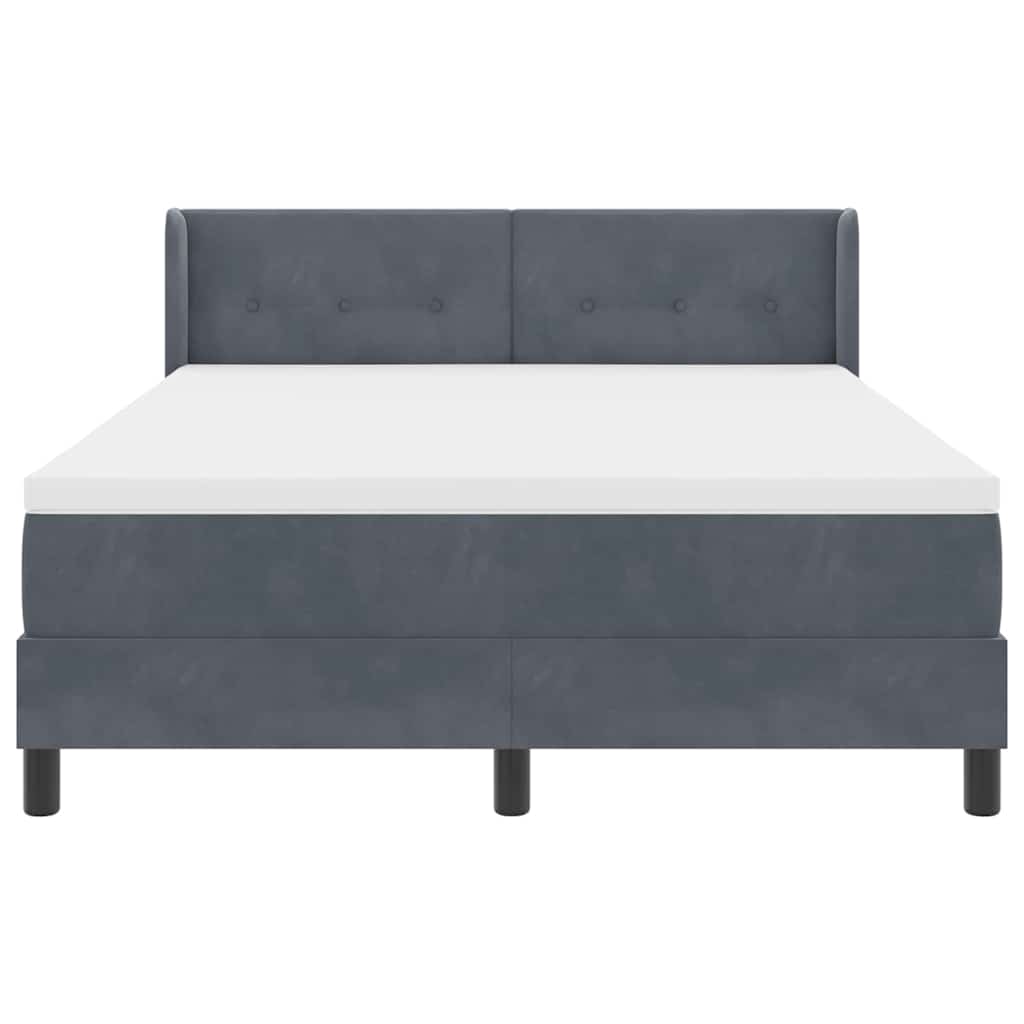 Boxspringbett mit Kopfteil Dunkelgrau 200 x 160 cm Samt