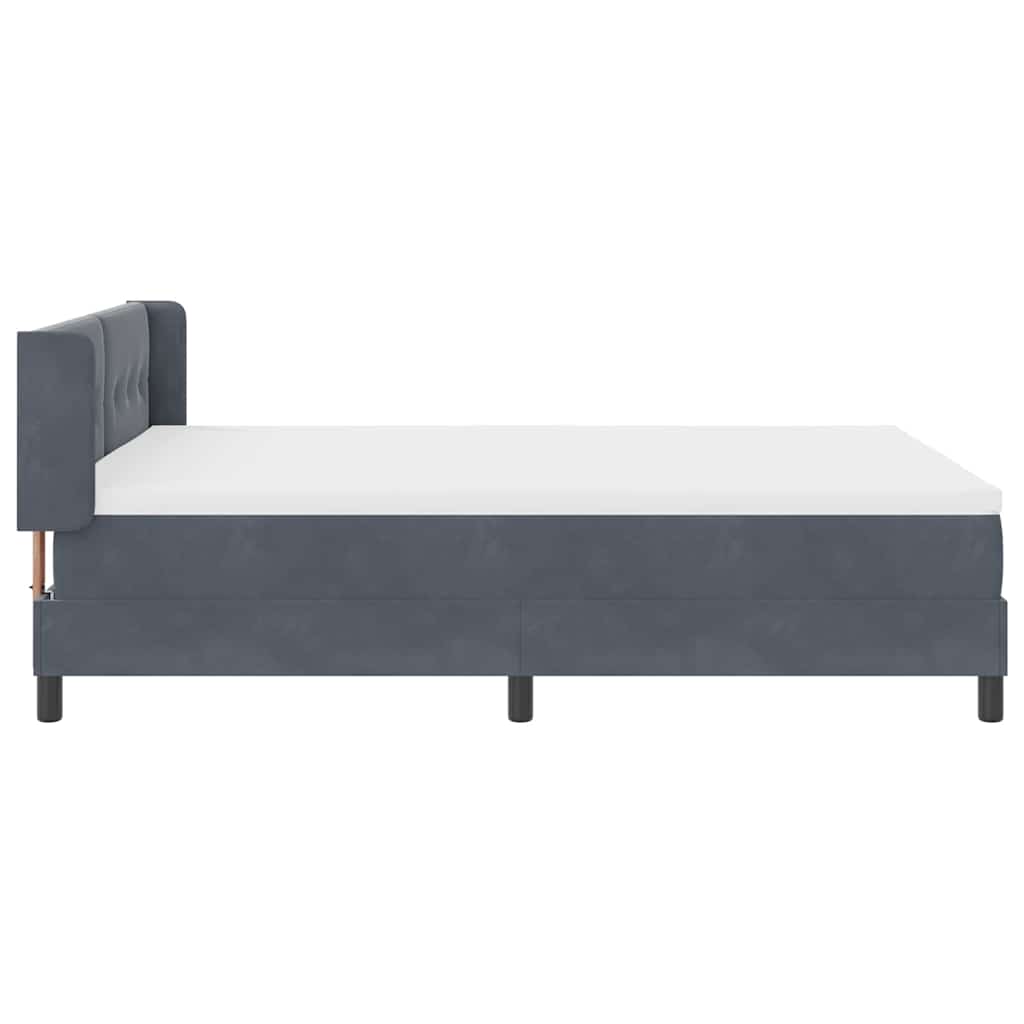 Boxspringbett mit Kopfteil Dunkelgrau 200 x 160 cm Samt