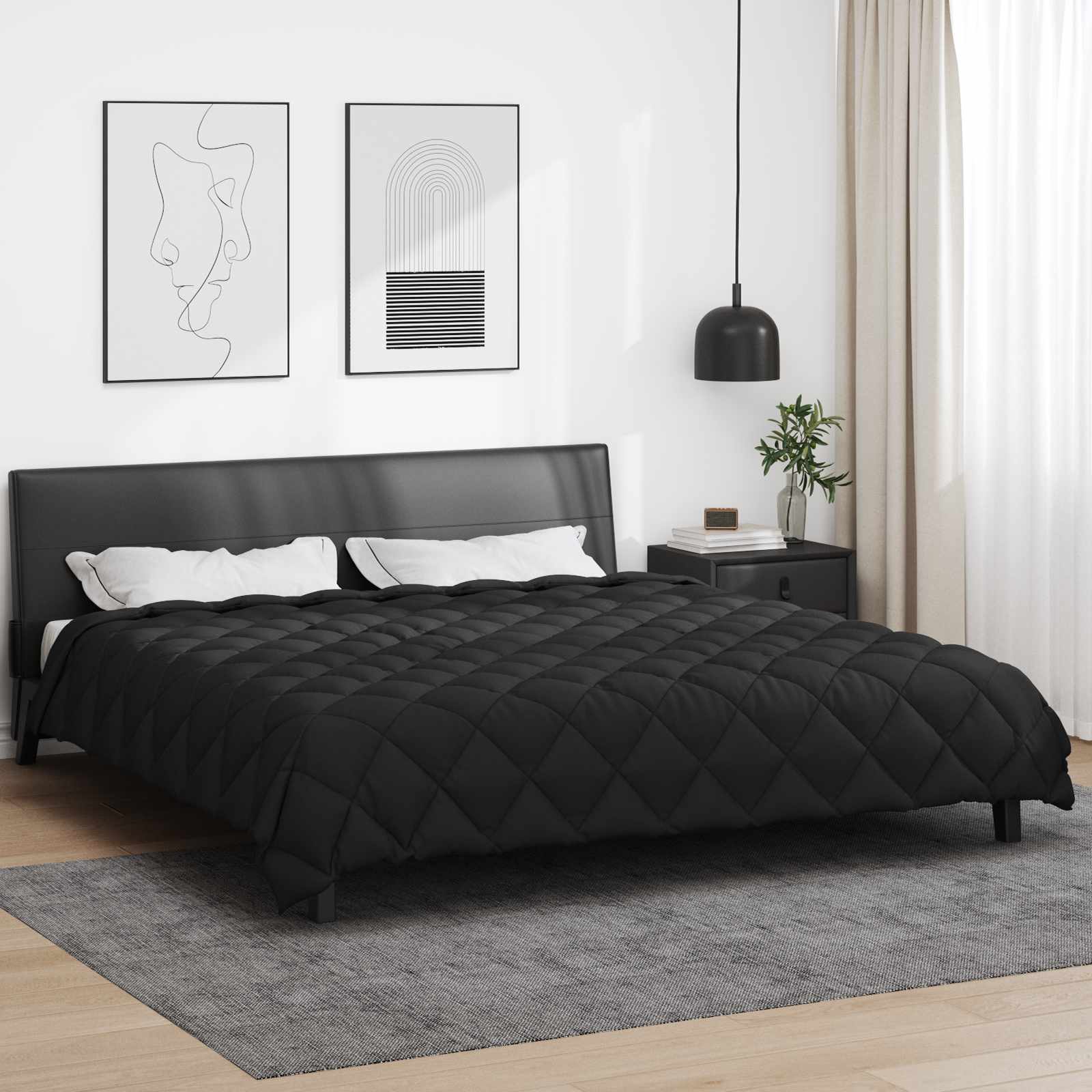 Vinter dyne Sort 240 x 260 cm Mikrofiber