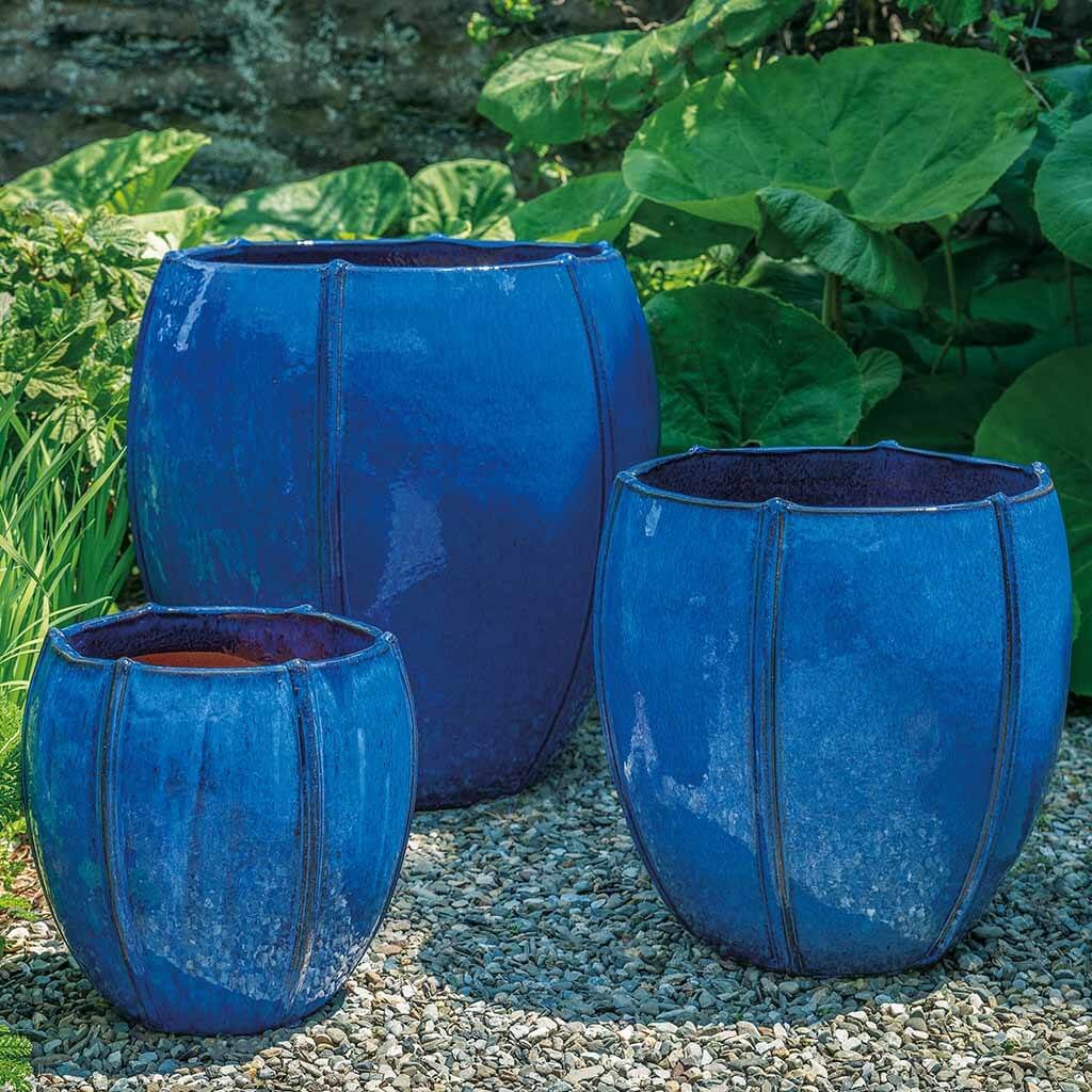 Rib Vault Planter - Riviera Blue