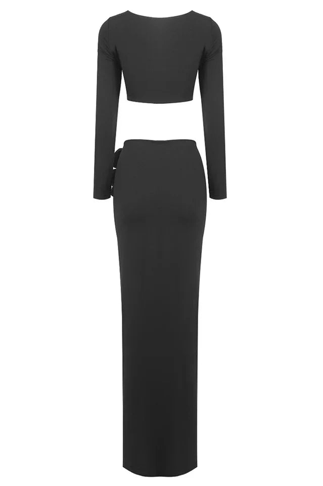 Rose High Split Maxi Dress