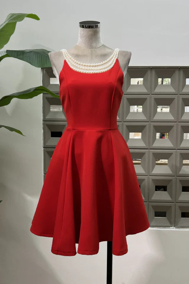 Esther Pearl Embelished Open Back Mini Dress