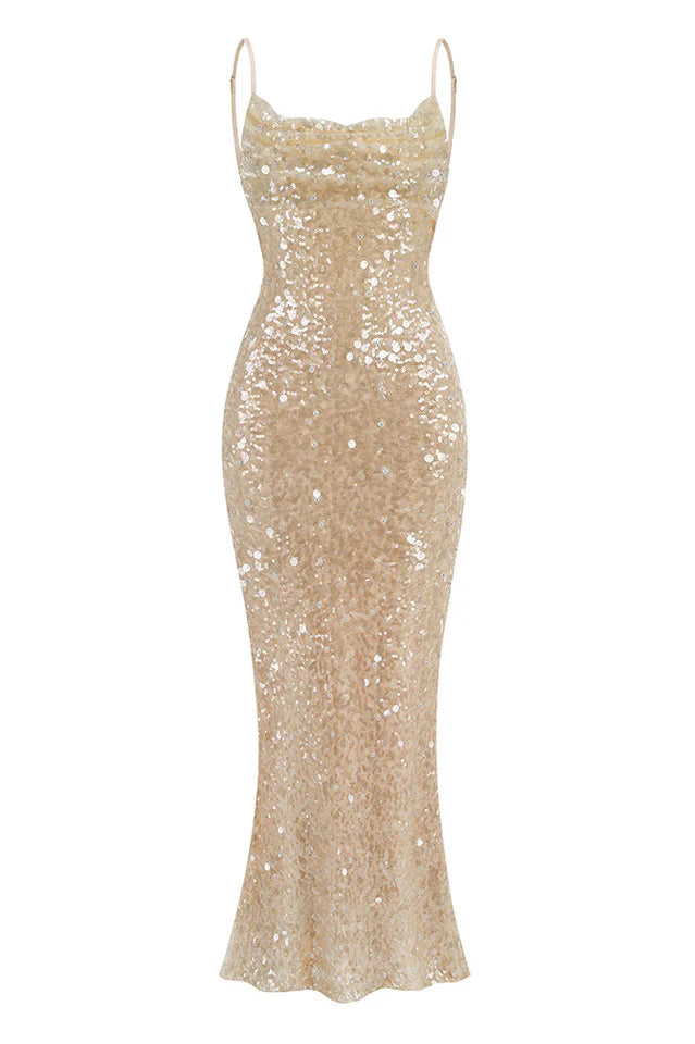 Swann Sequin Slip Maxi Dress