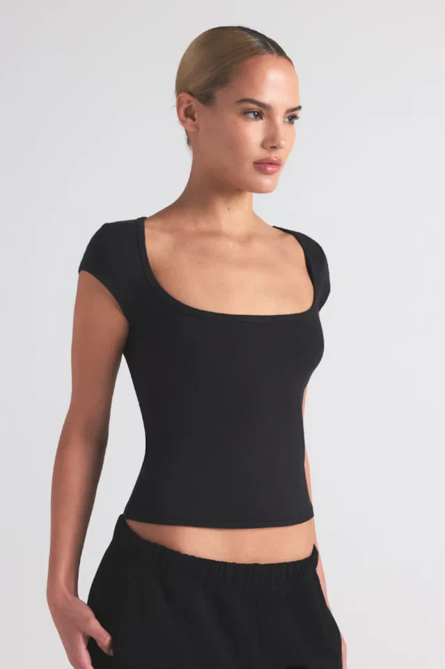 SKIMS Cotton Jersey Scoop Neck T-Shirt