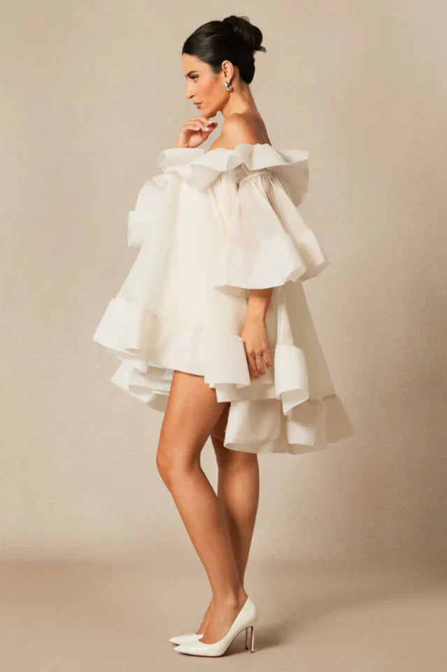 Jessica Off Shoulder Ruffle Mini Dress