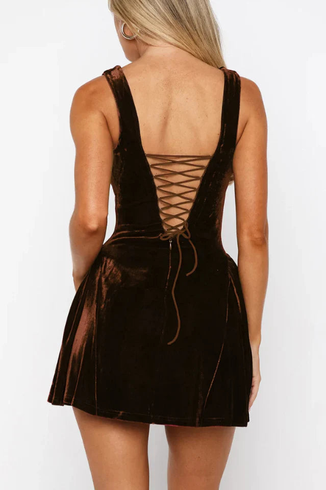 Midnight In Paris Velvet Mini Dress