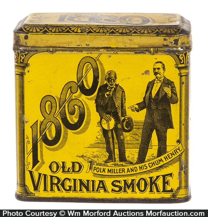 1860 Old Virginia Tobacco Tin • Antique Advertising
