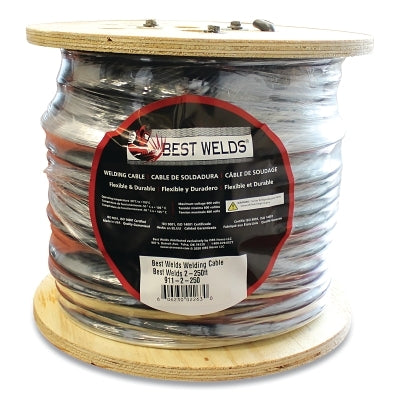 Cable de soldadura, 2 AWG, 25 pies, negro, en caja