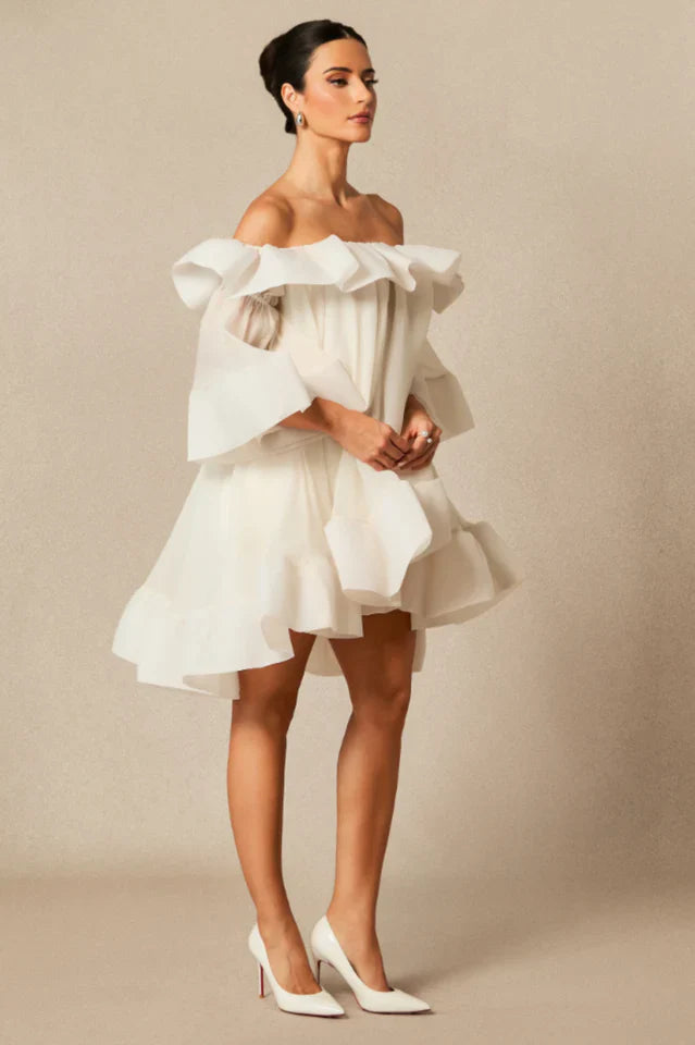Jessica Off Shoulder Ruffle Mini Dress