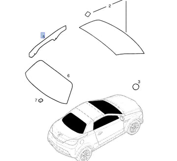 Window Front Door Right Tinted fits Opel Vauxhall Tigra B 93164283 Genuine View Front