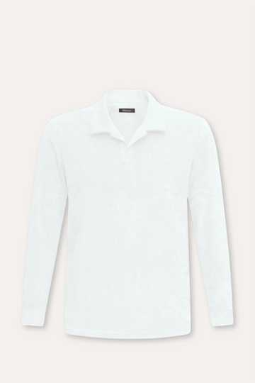 Riviera Terry Polo Long Sleeve White