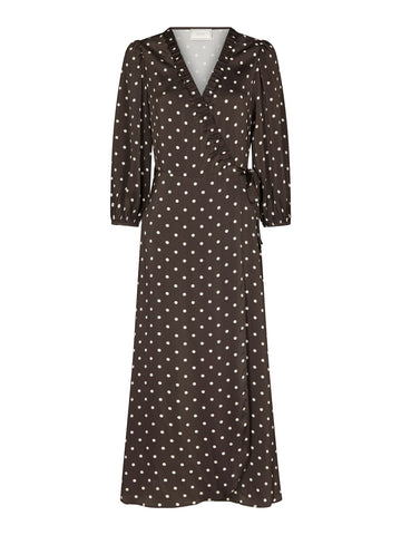 Malinga Dot Dress  Dark Brown