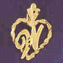 14K GOLD INITIAL CHARM - W #9579