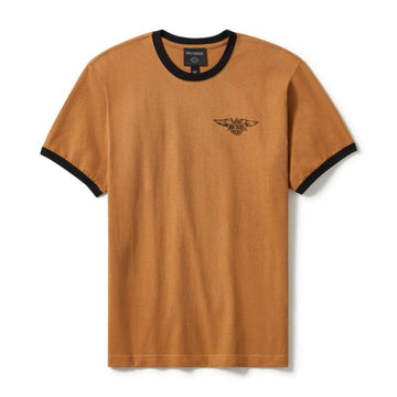 Harley-Davidson Willie G Sketchy Bar & Shield Ringer Tee - Dark Chocolate | Maidstone H-D