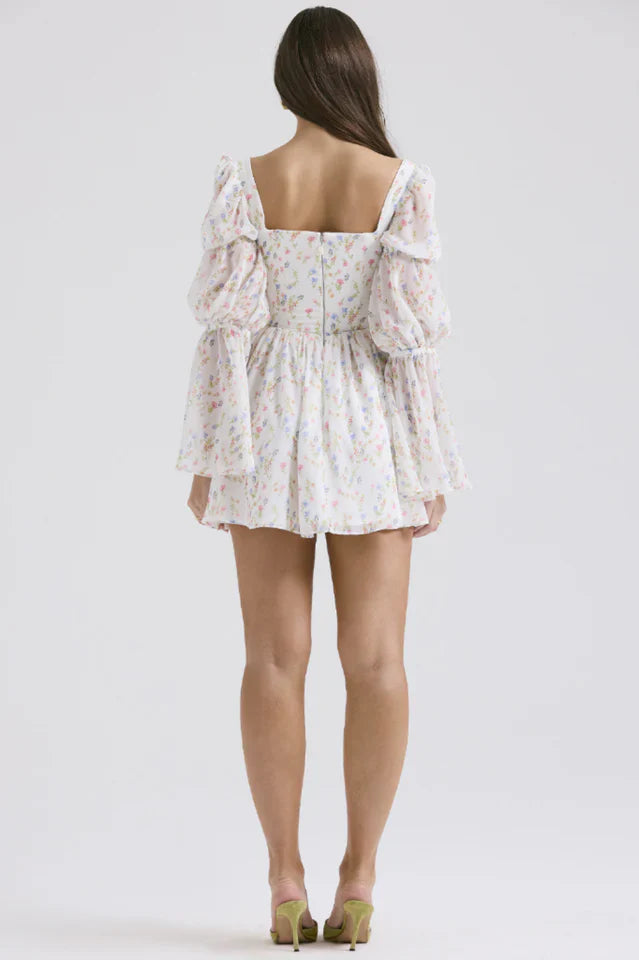 Sancia Printed Puff Sleeve Mini Dress