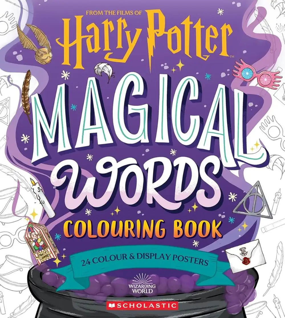 HARRY POTTER MAGICAL WORDS COLORING BOOK (24 COLOR & FRAME POSTERS)