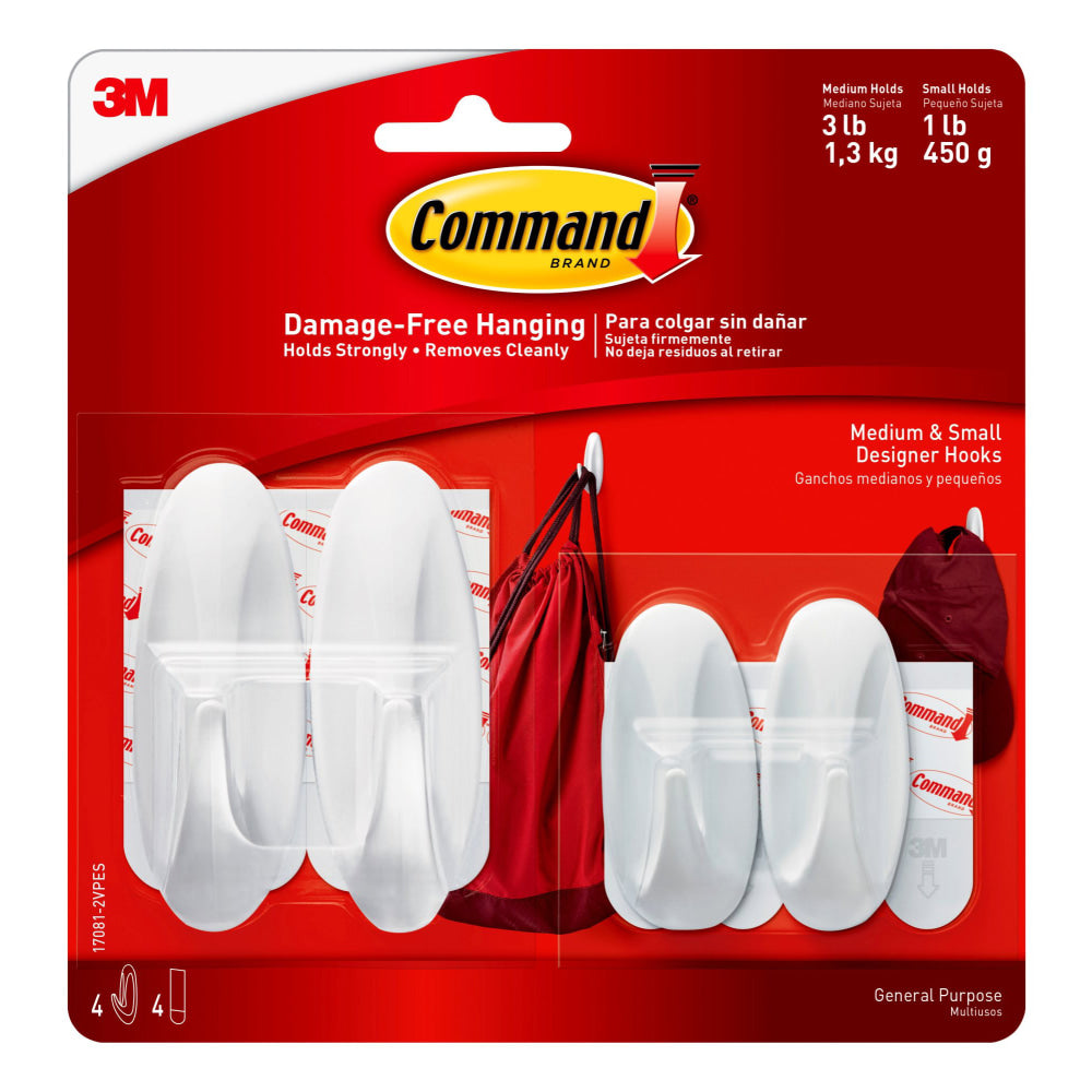 Command White Small & Medium Designer Hook Value Pack