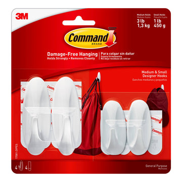 Command White Small & Medium Designer Hook Value Pack
