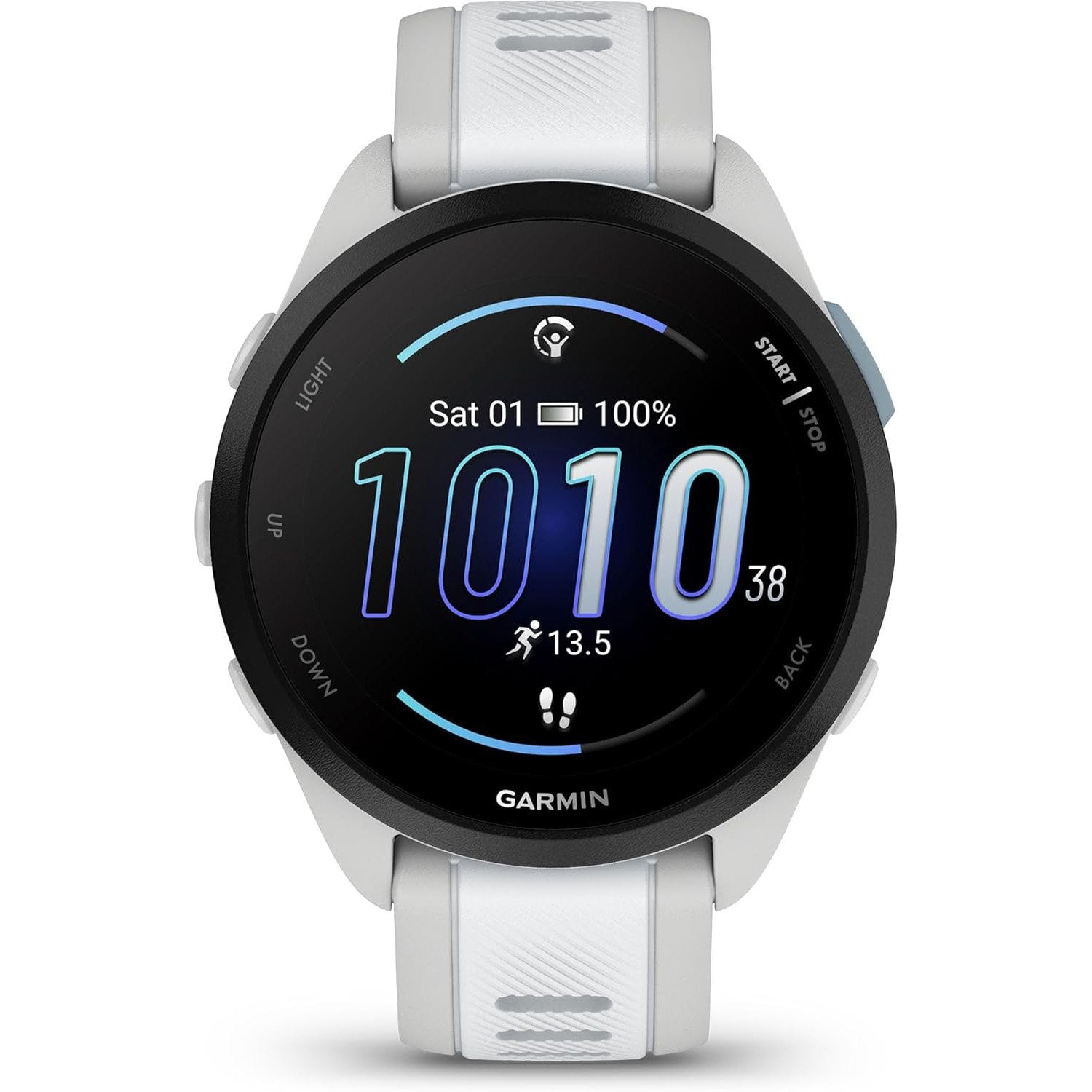 Garmin Forerunner 165 Music Smart Sport Watch, Mist Gray + Whitestone