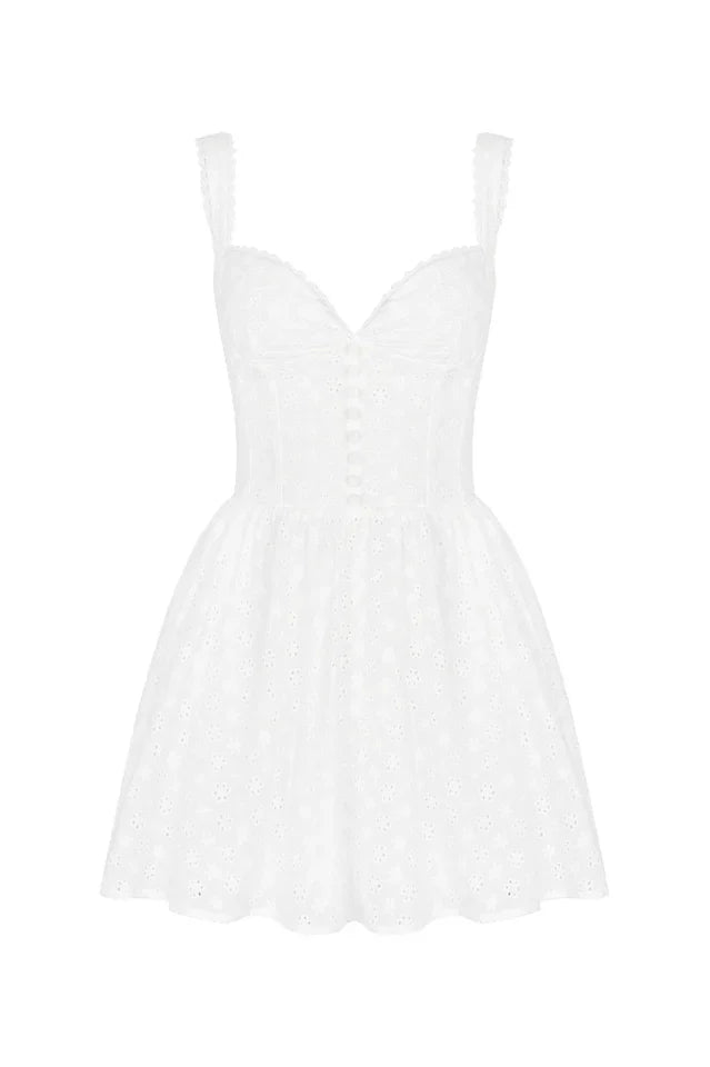 Brigitte Broderie Anglais Corset Mini Dress
