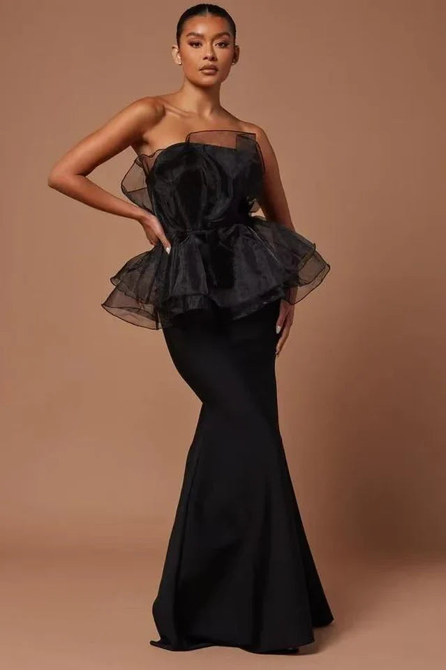Oria Sleeveless Fishtail Bandage Maxi Dress