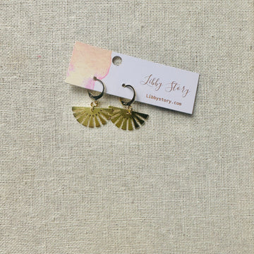 Brass Fan Dangle Earrings