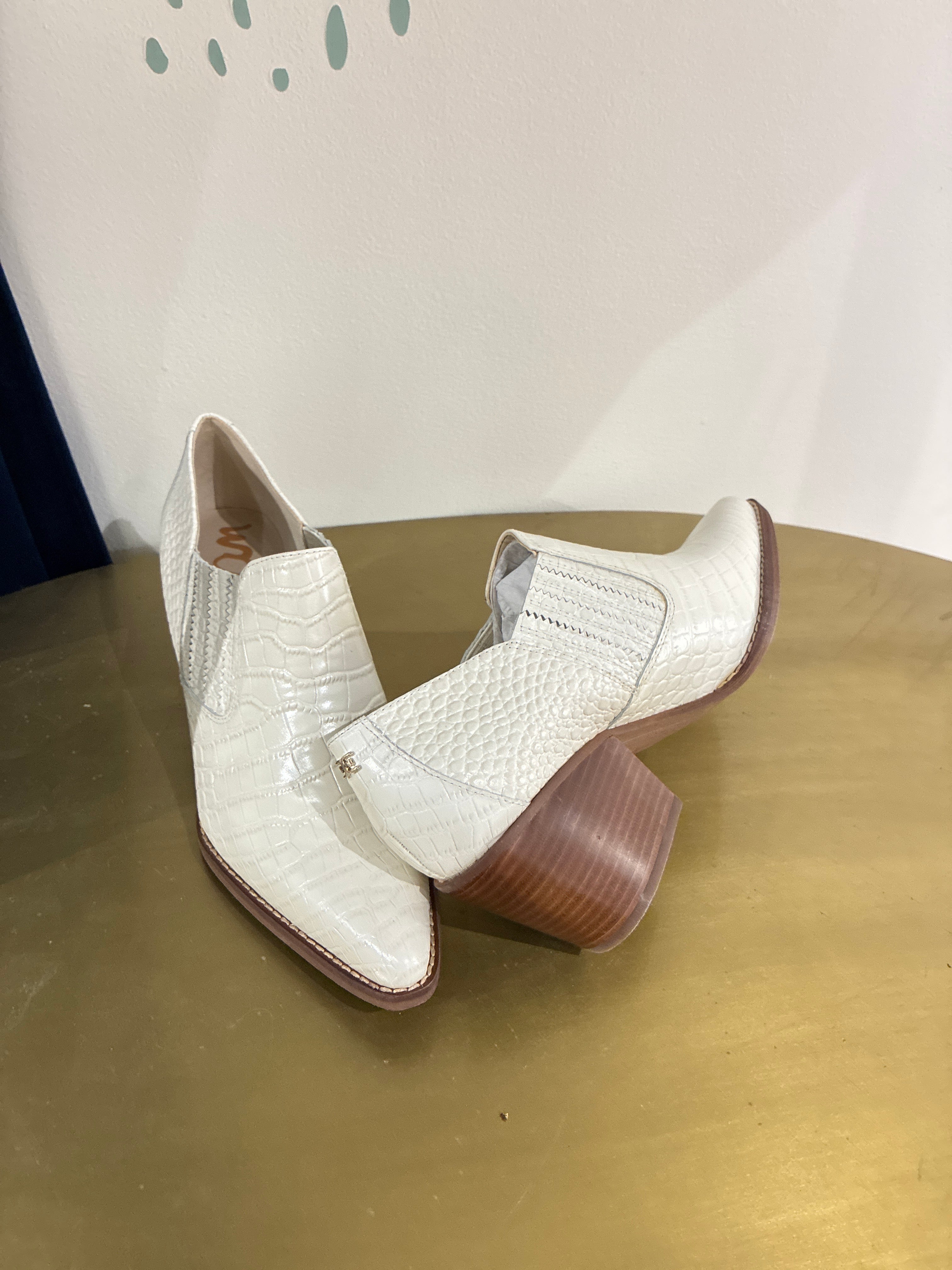 Sam Edelman White Croc Bootie
