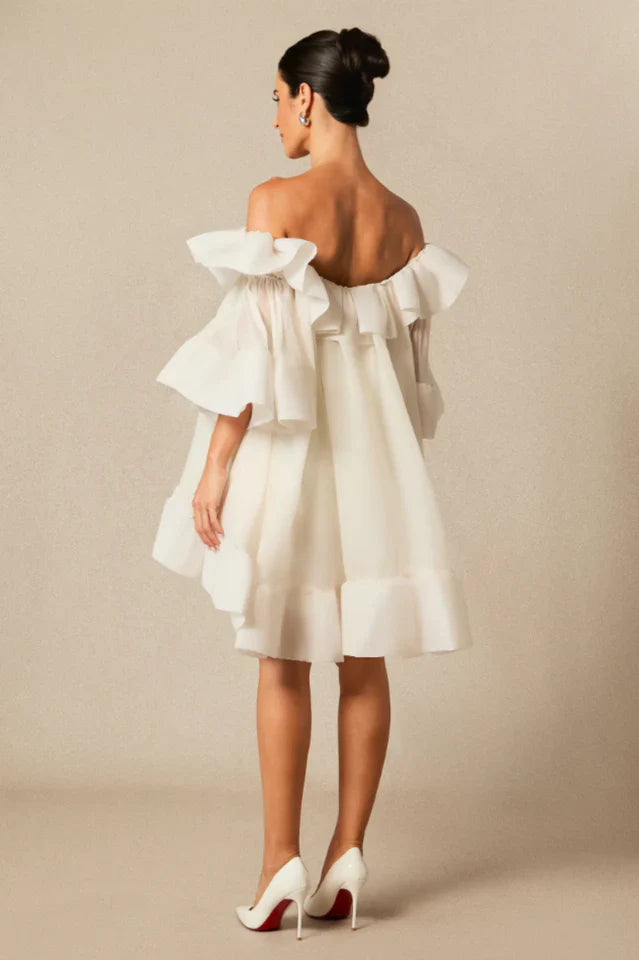 Jessica Off Shoulder Ruffle Mini Dress