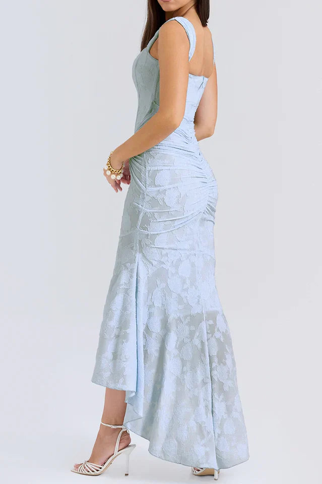 Cesca Retro Cream White Floral Maxi Dress