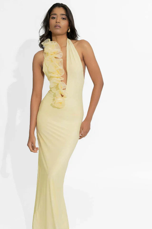 Sheike Halter Floral Maxi Dress