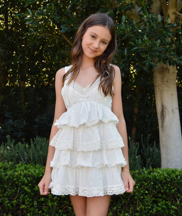Katie J NYC Girls Ilyana Dress Distressed/seasonal girls Katie J NYC White Y/S (7/8)
