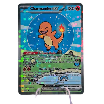 Bubble" Charmander EX Custom Card - Bubble Holo Finish - Full Art Illustration Card