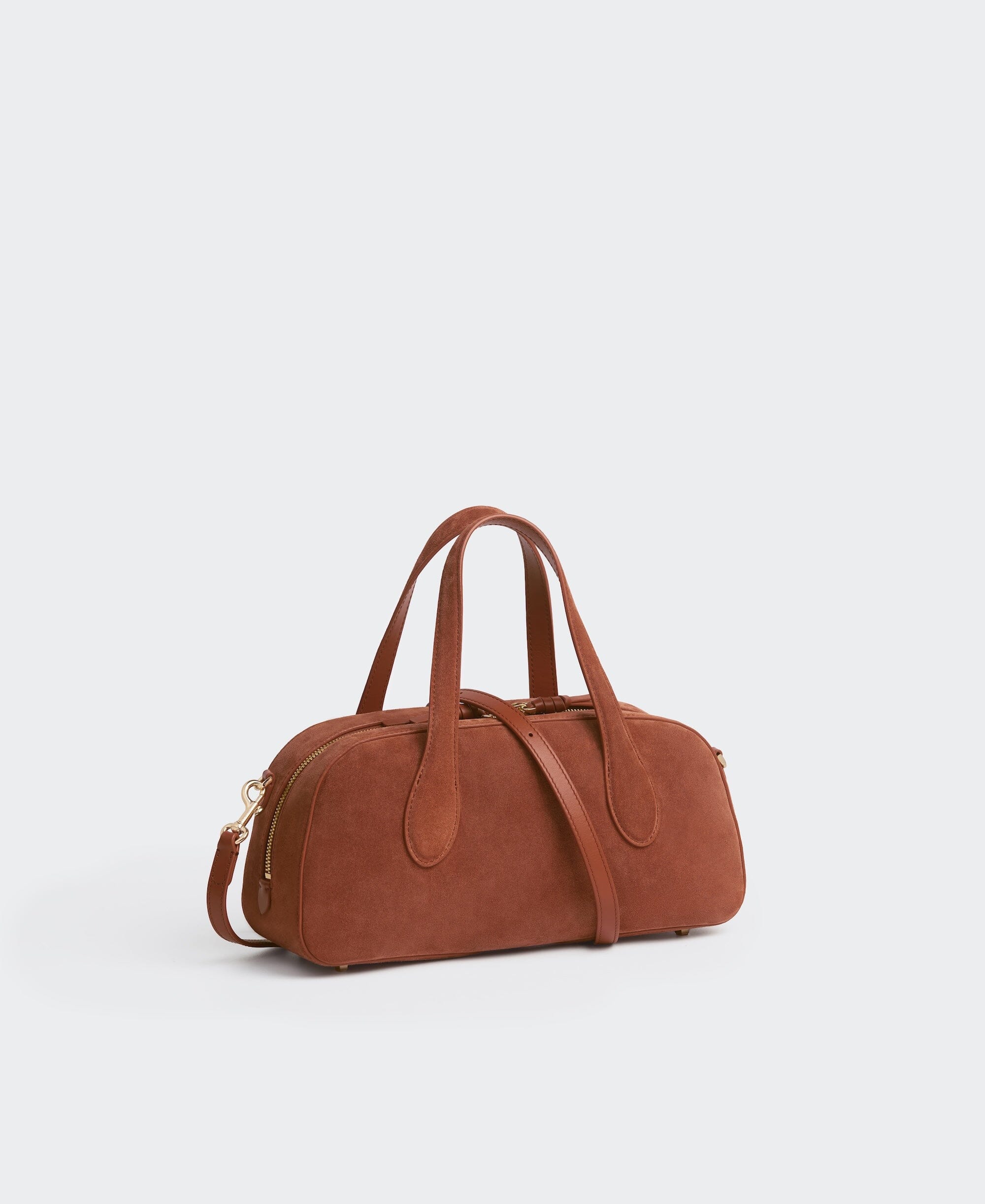 Small Asra Boston Bag - Terracotta(Suede)