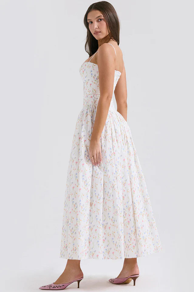Isabella White Cotton Sundress