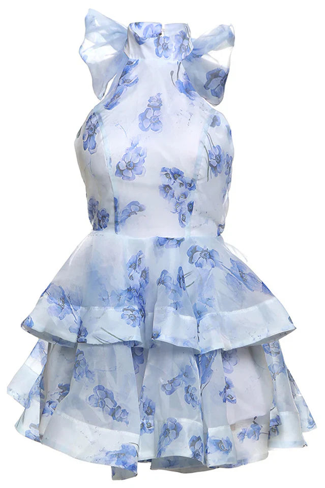 Marissa Oversized Bow Tiered Mini Dress