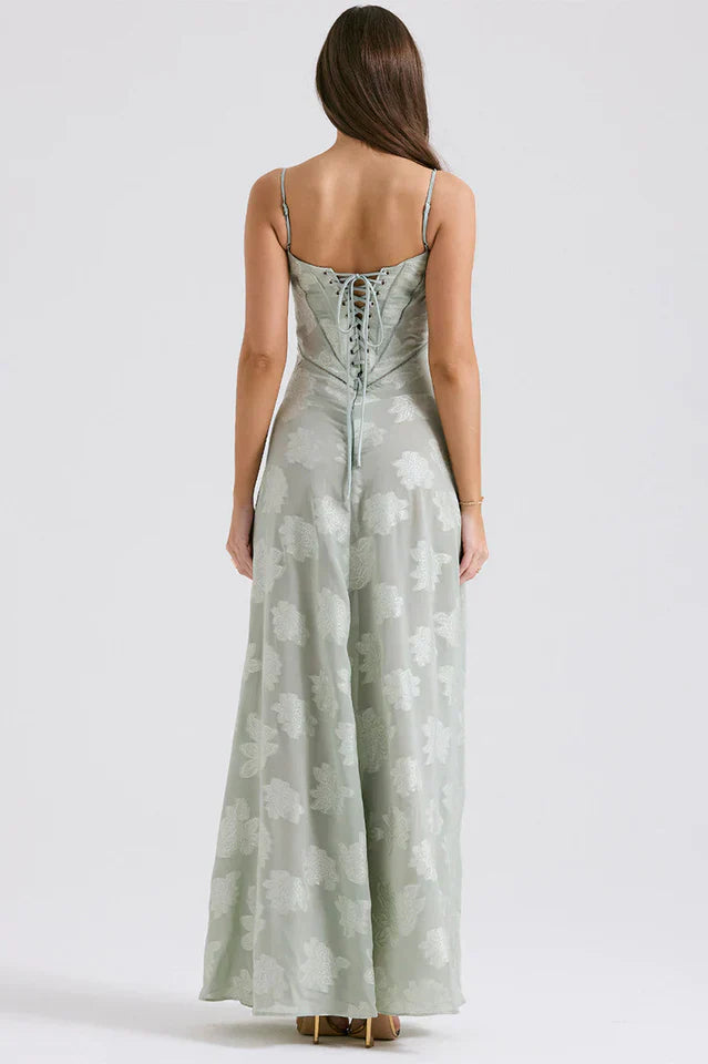 Serena Vintage Black Printed Maxi Dress