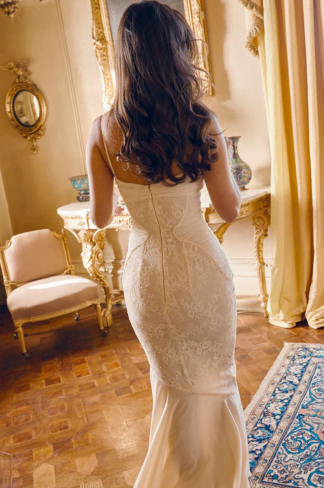 Vanilla Chiffon & Lace Gown