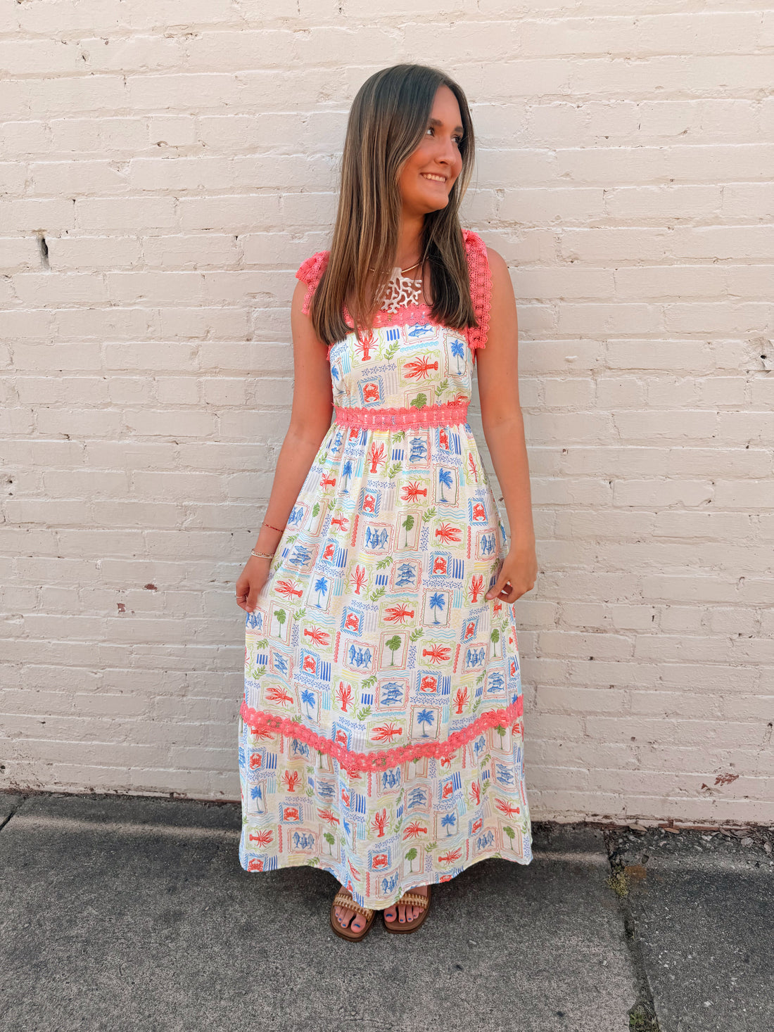 Simply Southern Palm Breeze Patchwork Midi Dress