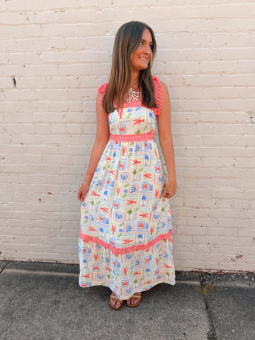 Simply Southern Palm Breeze Patchwork Midi Dress