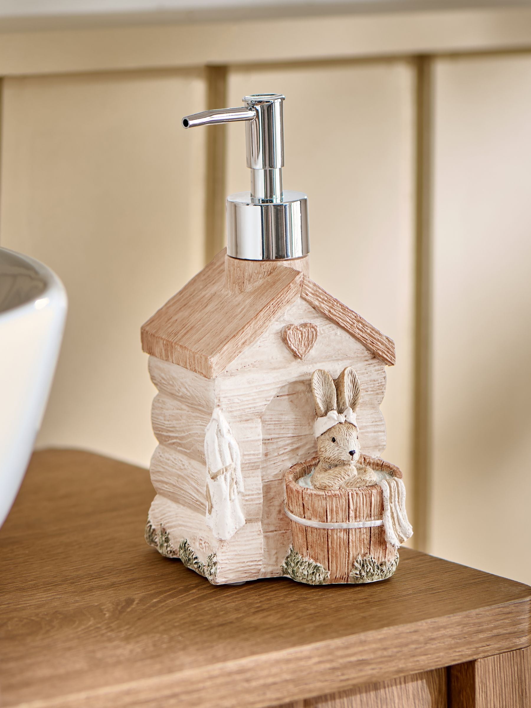 Natural Rosie Rabbit Woodland Spa soap dispenser, imported from the UK