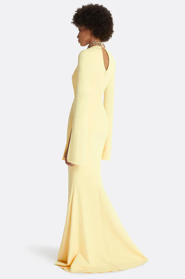 Laksha Cape Sleeve Cutout Maxi Dress