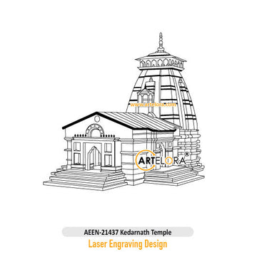 Kedarnath Temple Laser Engraving Design