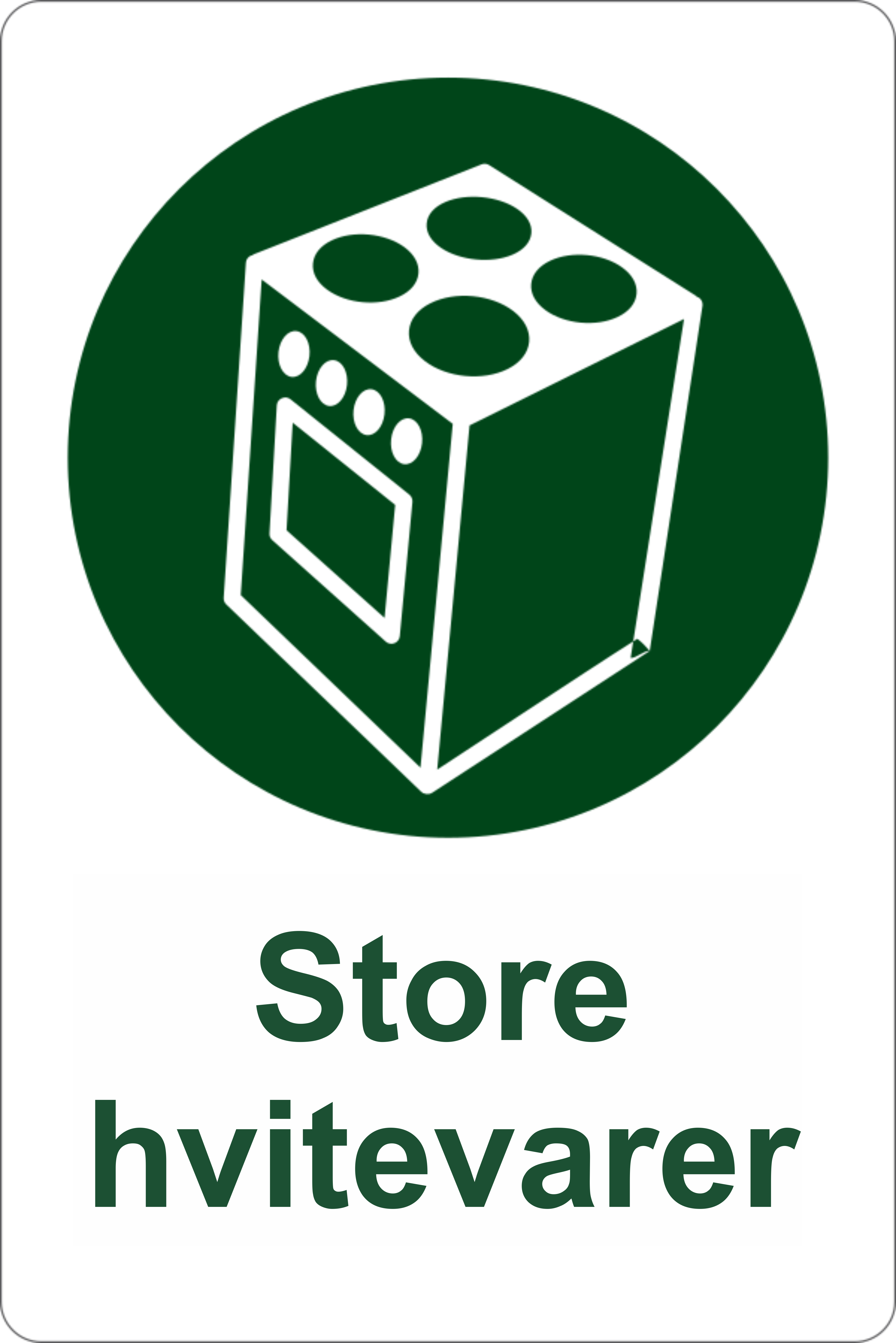 Avfallshåndtering, Store hvitevarer, 20 x 30 cm