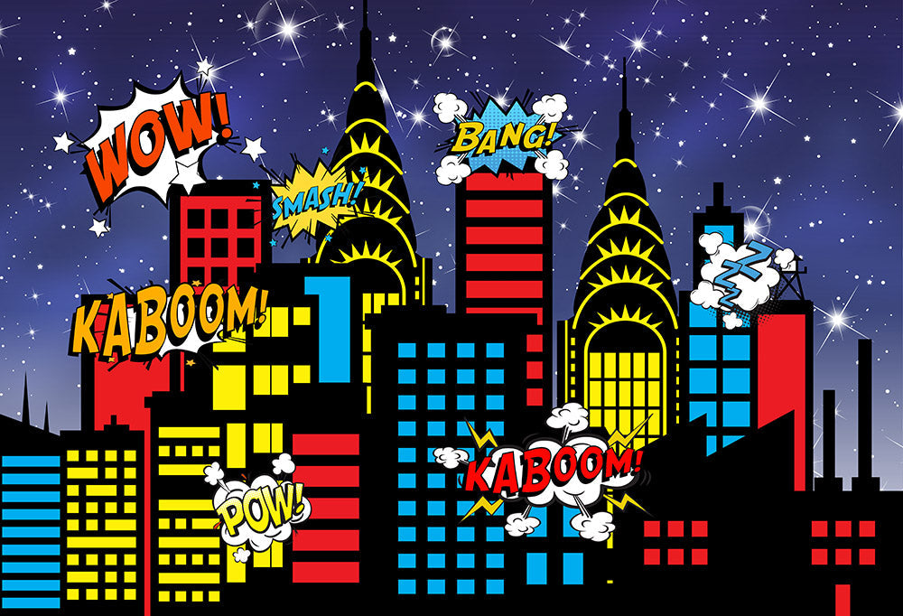 AvezanoBoom City Birthday Cakesmash Session Photography Backdrop-AVEZANO